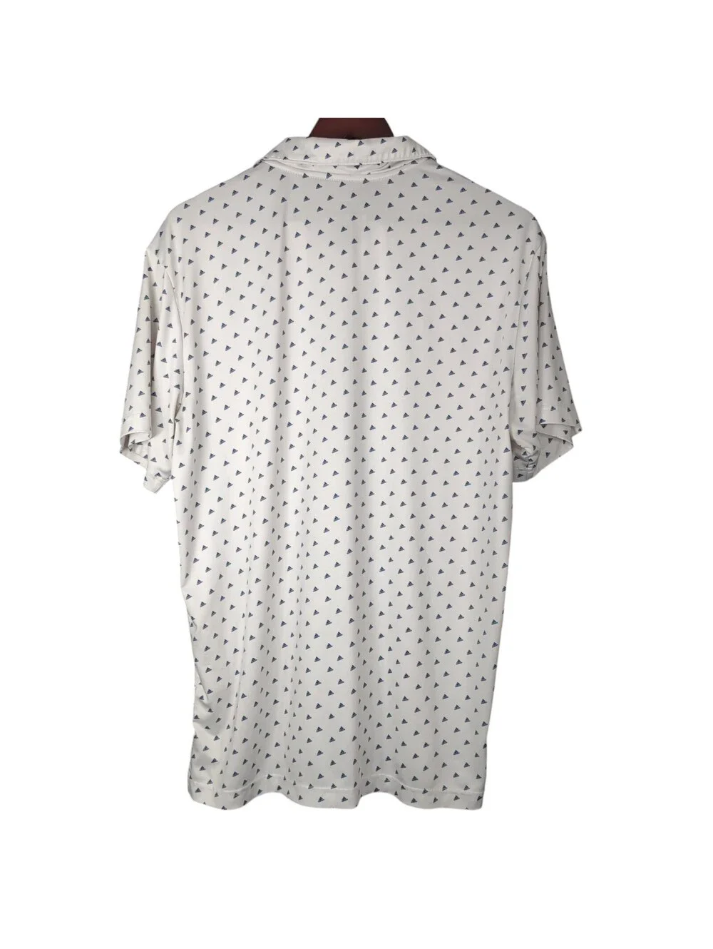 Adidas Golf Shirt Mens Medium M White Ultimate365 Triangle Logo Polo Short Sleev